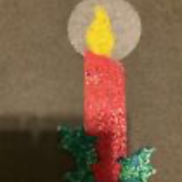2 Vintage retro melted Plastic Popcorn Christmas Decor Glowing Candle with Holly - Picture 11 of 11